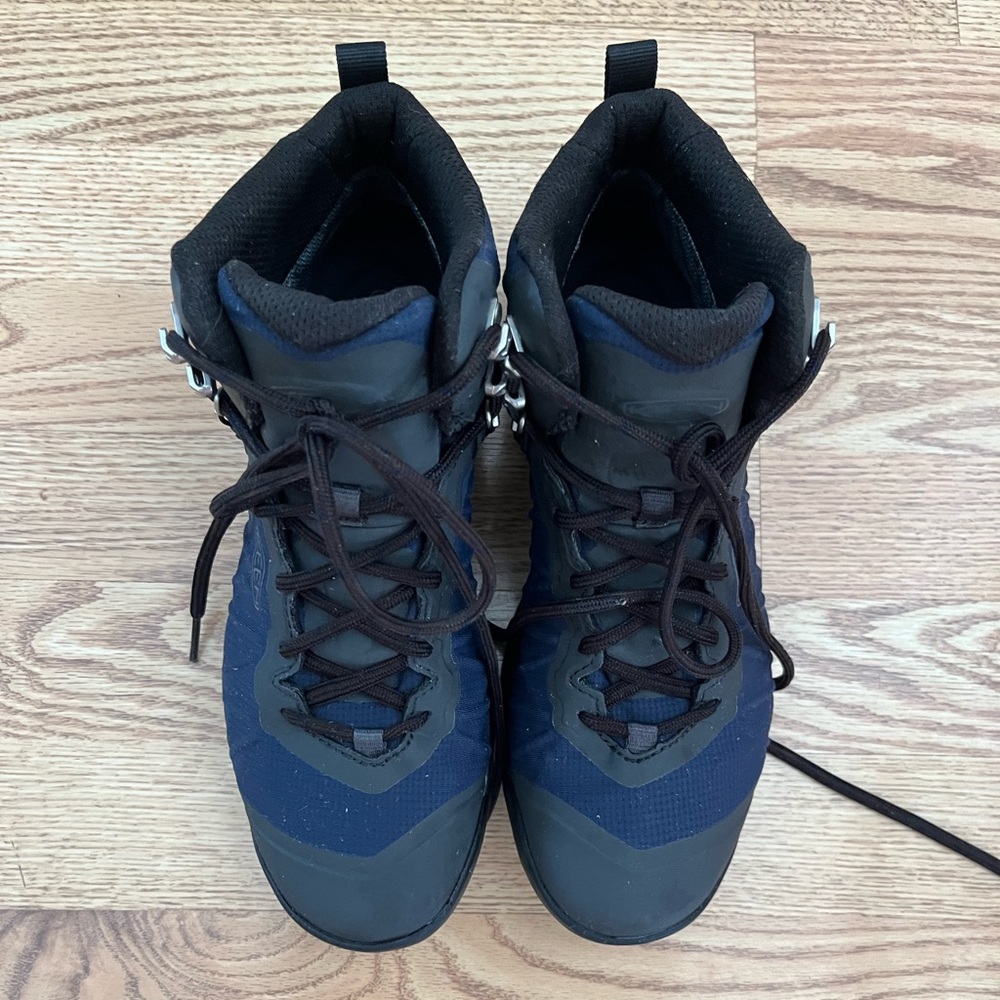 KEEN waterproof hiking boots.